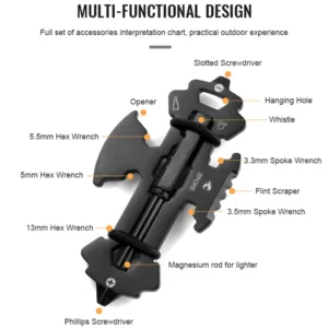 10 in 1 Small Multitools Wrench Phillips Screwdriver Magnesium Fire Starter Whistle Outdoor Camping EDC Keychain Tools product view 3