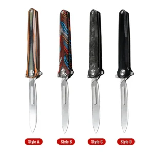 High Carbon Steel Folding Клинок Pocket Knife with G10 Handle for Outdoor Camping Hiking Fishing Customizable product view 2