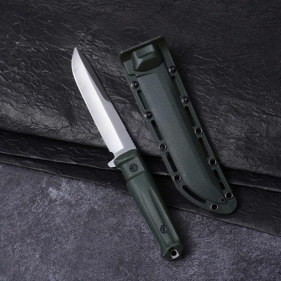 Wholesale Plastic Handle 3Cr13 Steel Blade Outdoor Pocket Fixed Blade Knife with Leather Sheath product view 3