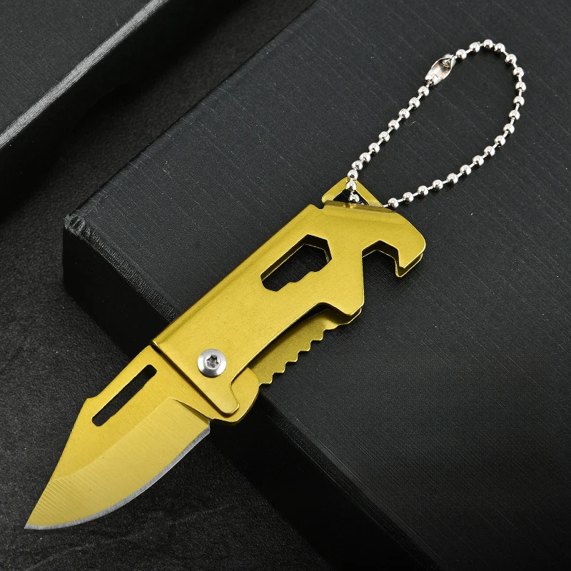 New Arrived Stainless Steel Multifunctional Folding Blade Knife Mini Design with Key Chain for Camping - product view 2