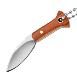 Mini Camping Leather Case Knife with 3CR Steel Fixed Blade and Wood Handle for EDC Hiking OEM Customizable - product view 3