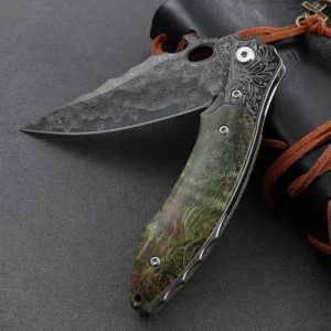 Multifunction Pocket Knife Damascus Steel Folding Lemmet Knife for Outdoor Camping & Use product view 2