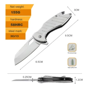 Wholesale Stainless Steel Folding Blade Knife Camping Pocket Knife for DIY Customizable Support product view 2
