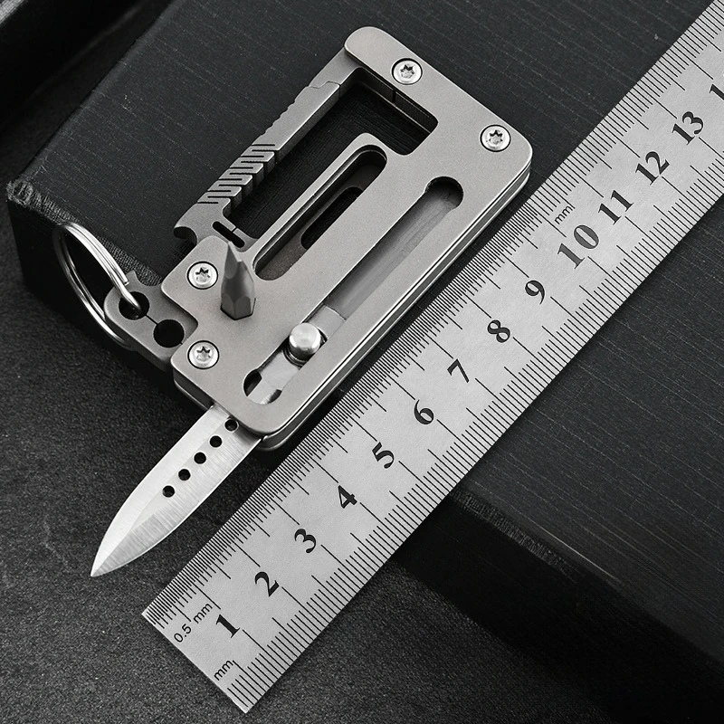 Multifunctional Folding Pocket Knife Outdoor Mini Folding Knife Keychain Portable Titanium Alloy Folding Knife - product view 2