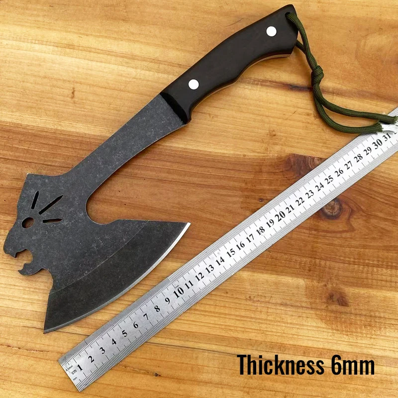 Outdoor Thickened Bone-chopping Camping Blackened Leopard Axe Firewood Splitting and Carpentry Full Tang Axe Black Color product view 2