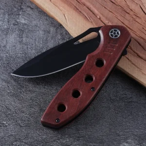 2026 Lightweight Design Folding Pocket Knife Is Made of High-hardness Stainless Steel and Features a Wooden Handle - product view 3