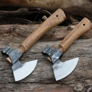 DIY Grade Camping Axe with Leather Sheath Backpacking Hatchet with Wooden Handle for Jungle Gardening Hunting Splitting - product view 2