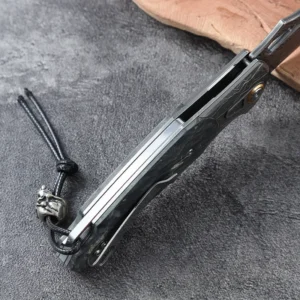 New Arrival Ciaogh-end Damascus Steel Knife Camping Outdoor Folding Vg10 Pocket Knife with Stable Wood Handle and Sheath - product view 4