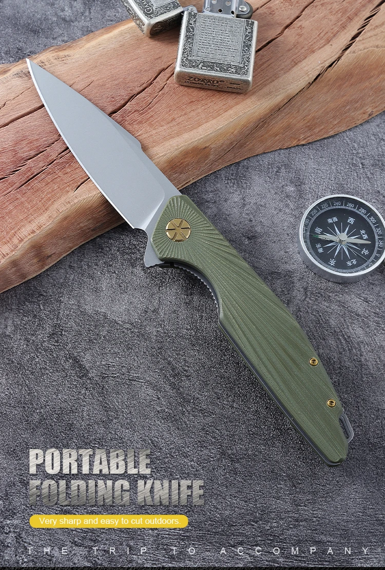 Hot Selling Customized Steel Blade G10 Handle Outdoor Camping EDC Folding Pocket Gift Knife product view 4