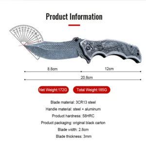 Chinese Loong Pattern Pocket Knife Classic Article Folding Knife Outdoor Camping Knife Collection EDC Оптовые закупки product view 2