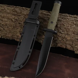 Lower Cost Durable Fixed Blade Knife Plastic Handle Knife Camping Outdoor Straight Knife With Plastic Sheath