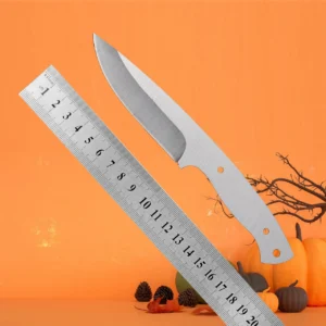 Customizable 440C Stainless Steel Fixed Blade Knife with Steel Handle Full Tang for Outdoor Edge Blank with Holes DIY