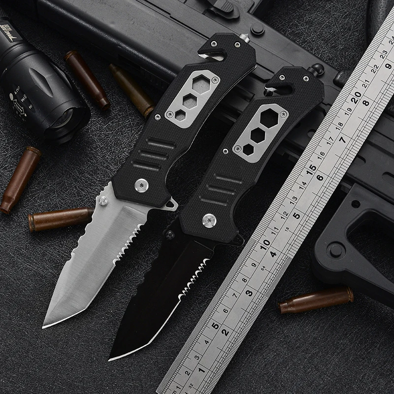 Wrench Multitool Pocket Knife G10 Handle Folding Knife With Serrated Satin Polished Blade Outdoor Tanto Knives product view 2