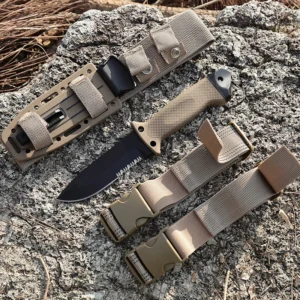 Multi Function Outdoor Sabit Ağızlı Bıçaklar for Outdoor Wilderness Camping With Fire Stick Sharpener Belt Cutter