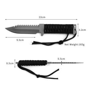 Wilderness Camping Pocket Knife With Teeth Stainless Steel Klinge Rope Handle Customizable Supported product view 2