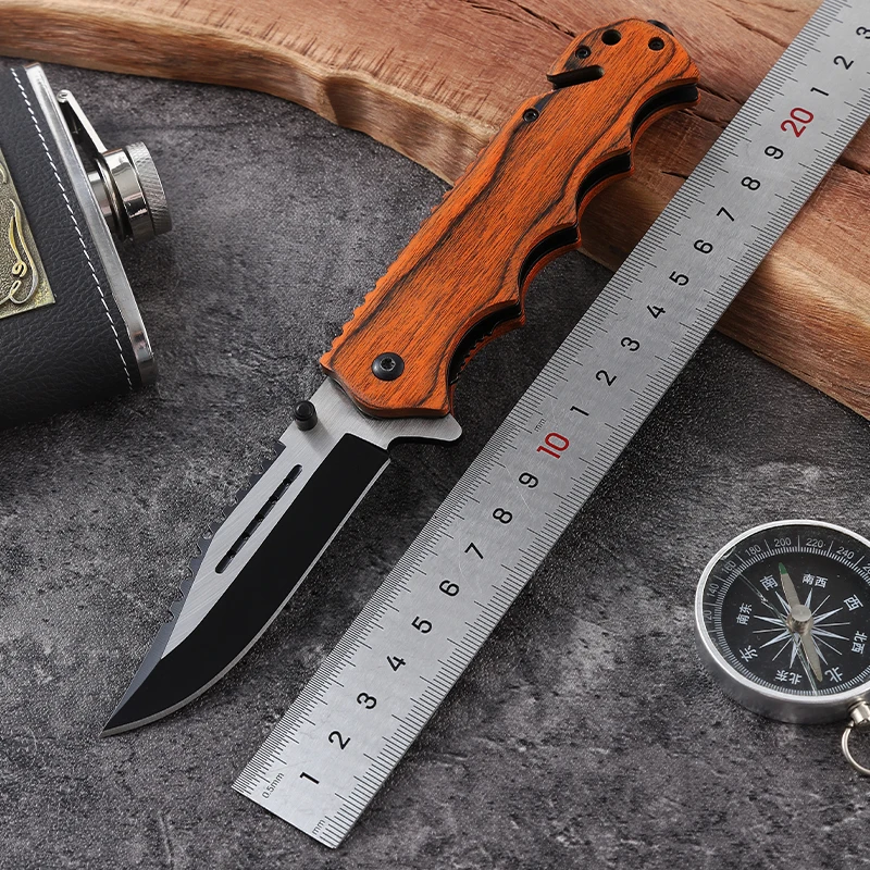 Wholesale High Quality 3CR13 Stainless Steel Wood Handle EDC Outdoor Folding Pocket Knife product view 3
