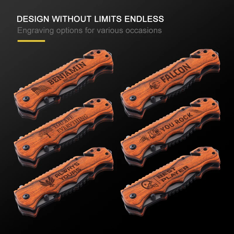 Wholesale High Quality 3CR13 Stainless Steel Wood Handle EDC Outdoor Folding Pocket Knife product view 4