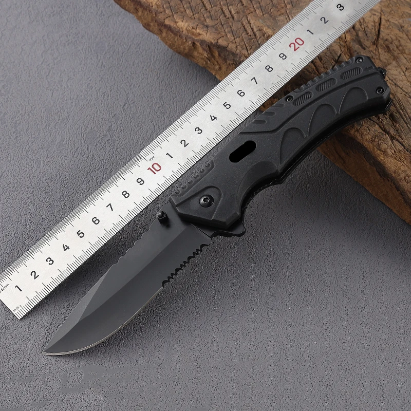 Hot Sale Utility Black Serrated Knife ABS Handle Outdoor Folding Knife With Fire-Starter and Hex Screwdriver Multitool product view 2