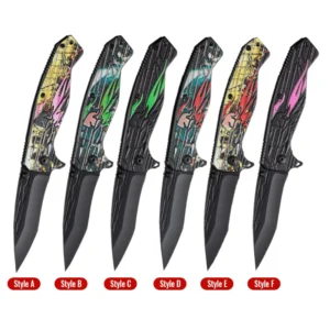 High Grade 8 Inches 3cr13 Stainless Steel Edc Custom Pocket Knife Camping Tools Handmade 3D Printing Folding Knife product view 2