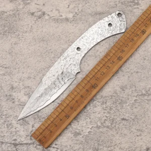 Wholesale DIY Grade Damascus Steel Fixed Blade Serrated Edge Outdoor Tool Customizable Camping Skinner Knife product view 3