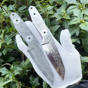 Factory Sale DIY VG10 Damascus Steel Fixed Blade Knife Blank Customizable for Fishing Camping Outdoor and EDC Use