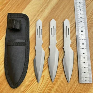 Durable Full Tang Camping Knife 3 Piece Set Stainless Steel Bıçak with Nylon Sheath Blanks Support DIY