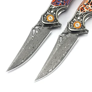 High Quality Custom Wholesale Damascus Steel Knife G10 Fiberboard Handle Multi-purpose EDC Camping Gift DIY Folding Pocket Knife - product view 3