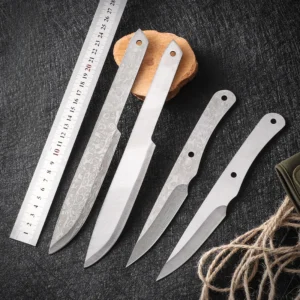 Damascus Steel Knife Stainless Steel Handle Serrated Clip Point Full Tang Semi Finished Sharpened Blank product view 2