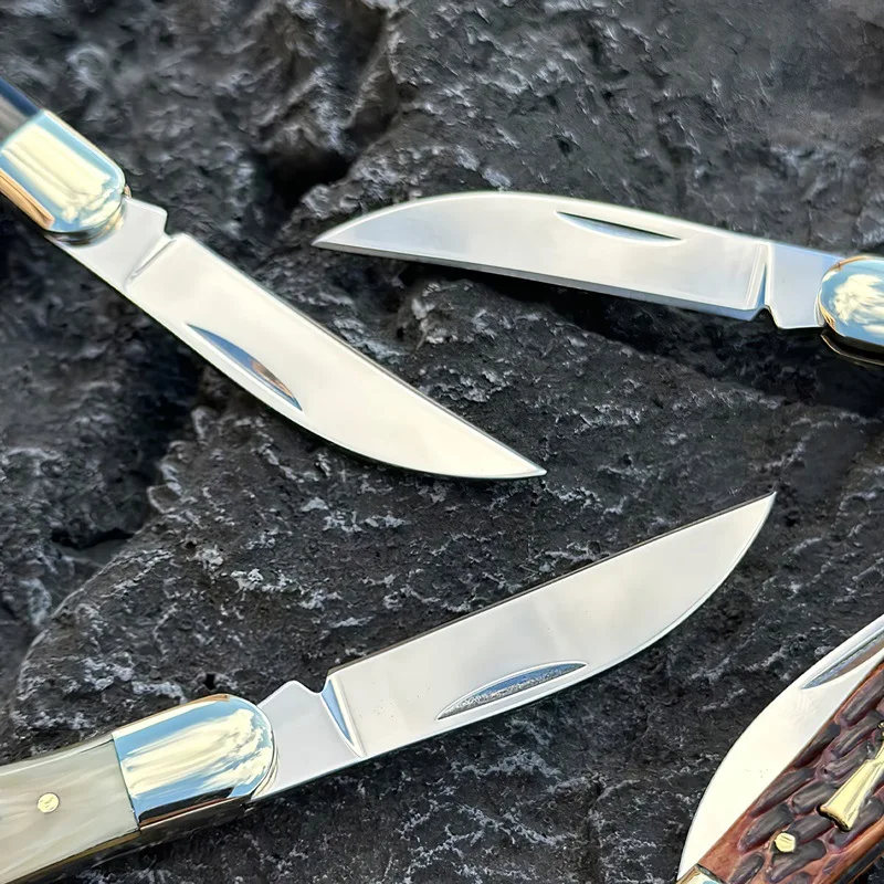 440C Stainless Steel Antler Pocket Knife Outdoor Folding Mini Ox Horn Knife Portable Small Knives Gift Keychain Knives - product view 2