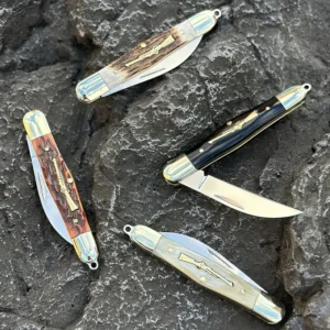 440C Stainless Steel Antler Pocket Knife Outdoor Folding Mini Ox Horn Knife Portable Small Knives Gift Keychain Knives - product view 3