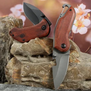 3Cr13 Stainless Steel Wooden Handle Mini Pocket Knife Outdoor Camping Folding Fruit Knife product view 3