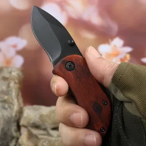3Cr13 Stainless Steel Wooden Handle Mini Pocket Knife Outdoor Camping Folding Fruit Knife product view 4