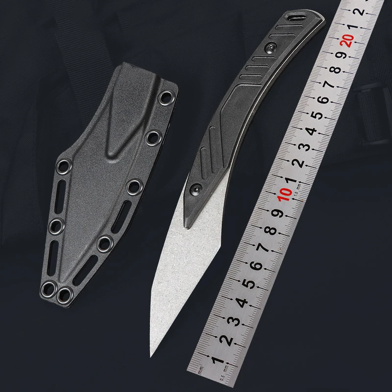 otf-1601662312559-2 3Cr13 Steel Camping Knife Non-slip TPE Handle OEM Mini Fixed Blade Knife with Kydex Sheath Compact EDC Utility Neck Knife - product view 2