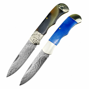 Hot Selling Pocket Knife Damascus Blade Knife Camping Folding Blade Knife With White Copper+Cow Horn/Cow Bone Handle