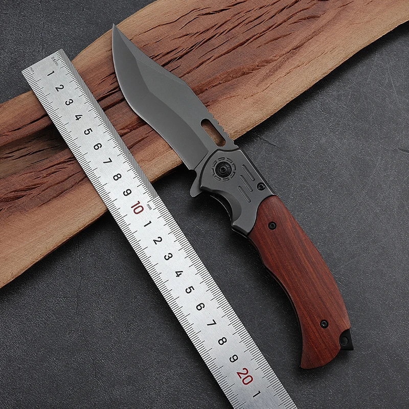 2026 Wholesale Customization 3Cr13 Steel Outdoor Folding Survival Knife Camping Hunting Pocket Knife Wood Handle Knife - product view 2