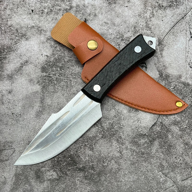 Zakmessen Camping Rescue Tool Straight Knife Customizable Steel Lemmet Leather Sheath product view 3