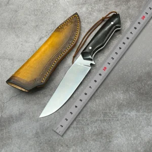Customizable DIY Grade Outdoor Stainless Steel Fixed Blade Survival Fishing Knife with Wood Handle