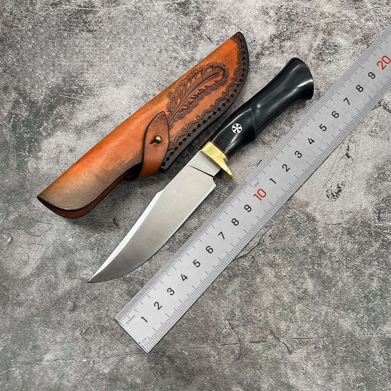 OEM Customized Portable Fixed Blade Knife OEM Customizable Stainless Steel Blade with Leather Sheath - product view 2
