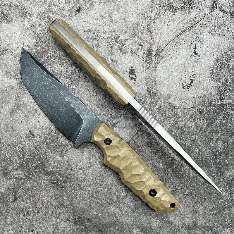 Handmade Chinese Style Chef Fixed Blade Outdoor Multi-functional Hunting Knife for Camping with G10 Handle - product view 4