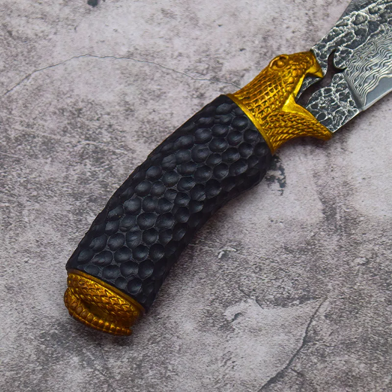2026 VG10 Steel Damascus Knife Wooden Handle Blade Fixed Blade Gift Collection Cutting Knife product view 4