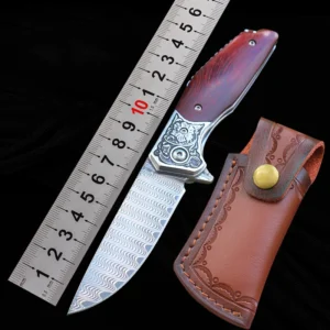 2026 Folding Knife Camping Pocket Knife Damascus Steel Outdoor Portable EDC Knife product view 2
