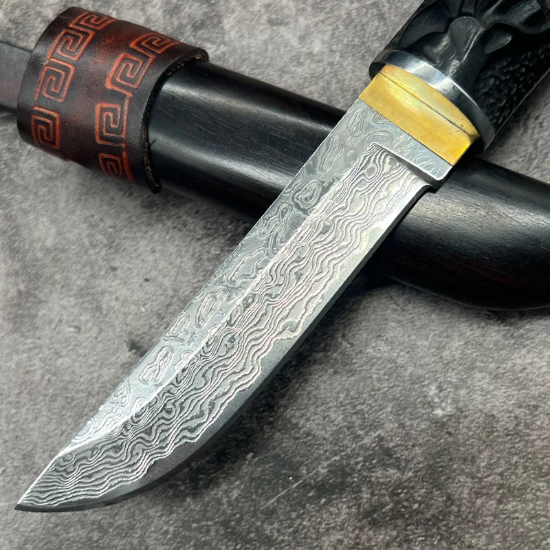 2026 Advanced Handmade Damascus Steel Pocket Knife Camping Hunting Fishing Fixed Blade Outdoor Collection Gift Knife - product view 3