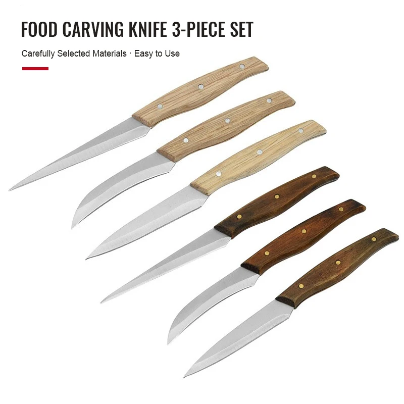 2026 High Quality Custom Eco-Friendly Stainless Steel with Wooden Handle Engraving Knife Carving Knife - product view 3
