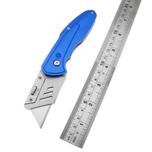 Folding Utility Knife Box Cutter Razor Quick Change Safety Hand Tool for Office & Warehouse Customized OEM for DIY Projects - product view 2