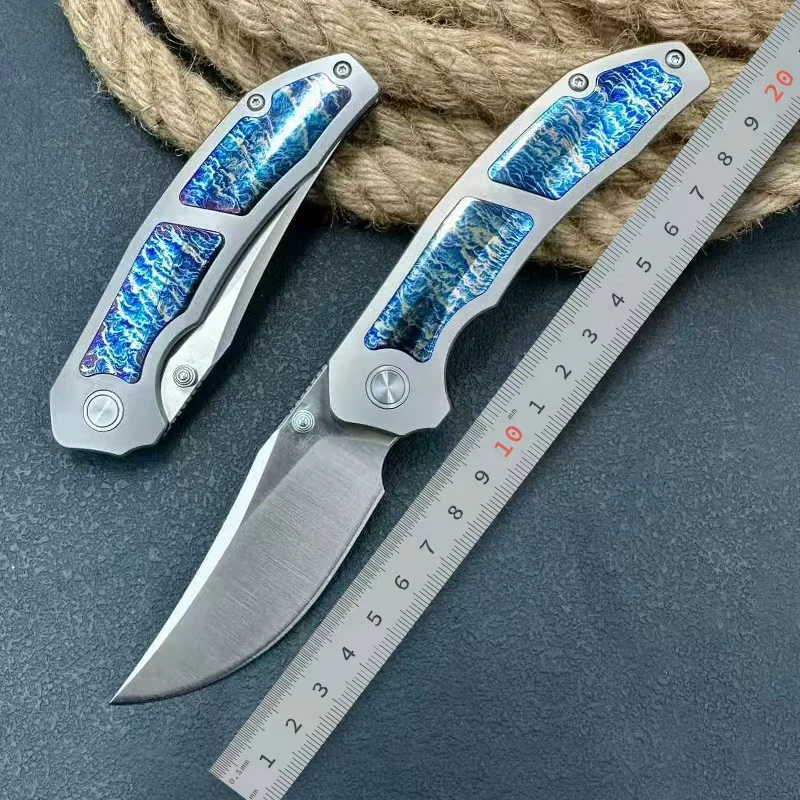 Outdoor Hunting Knife EDC Folding Pocket Knife With Swedish 14C28N Steel Blade & Titanium Alloy Handle for Camping - product view 2