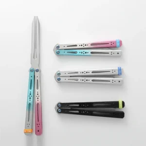 7075 Aluminum Alloy CNC Handle Butterfly Fork Camping Tools Stainless Steel Folding Fork Outdoor Training Butterfly Lightweight