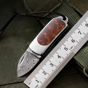 Customizable Mini Damascus Klinge Thickened 2.2MM Outdoor Camping EDC Knife Folding Pocket Knife product view 2