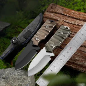 Aluminum Handle Straight Knife Camping Knife Small Size Light Weight Backpacking Fixed Blade Outdoor Knife product view 3