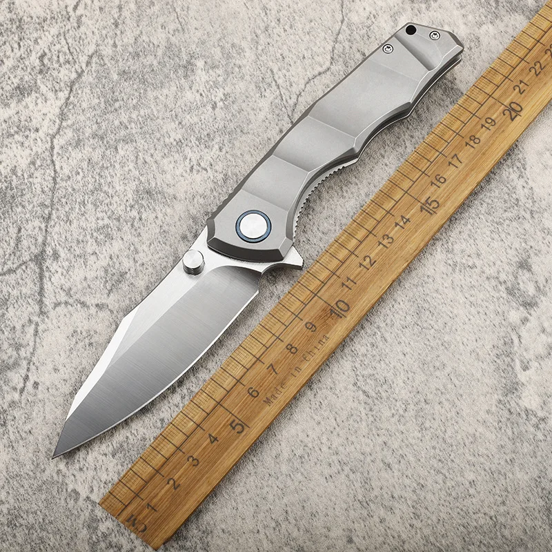 New Arrival Customizable VG10 Steel Blade Folding Pocket Camping Knife with Titanium Handle Outdoor EDCTool product view 2