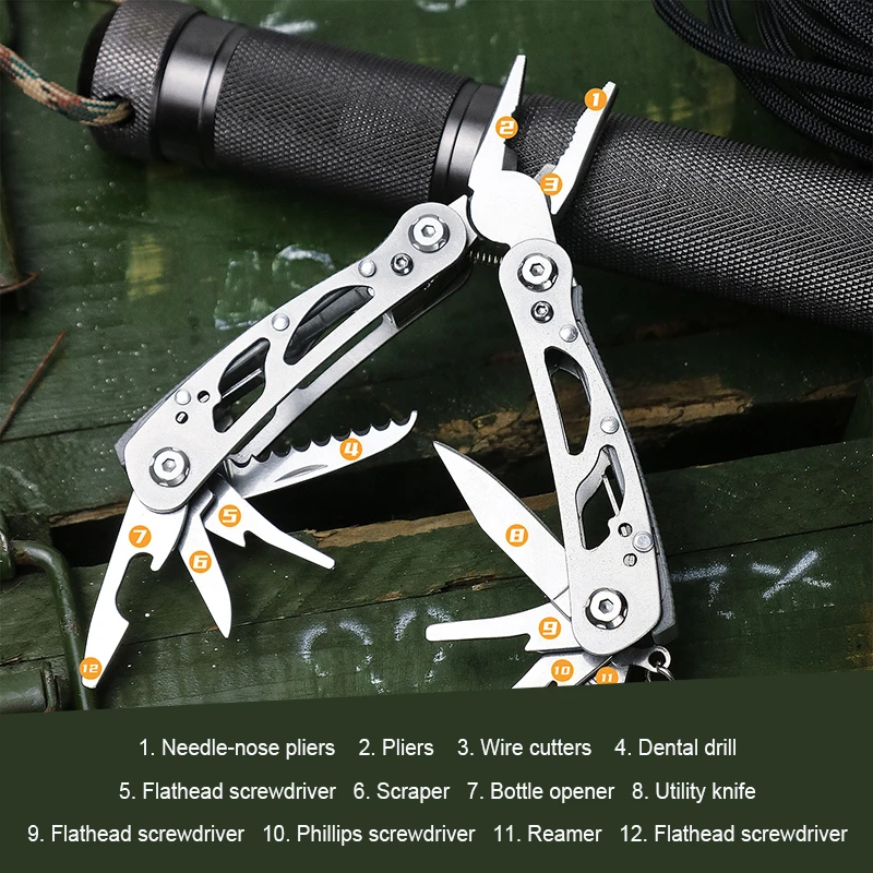 Multifunctional Outdoor Pliers Stainless Steel Tool Pliers for Camping & Survival Portable DIY Outdoor Use EDC Gift - product view 3